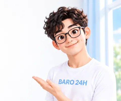밝은 얼굴로 인사하는 남성 3D 인물